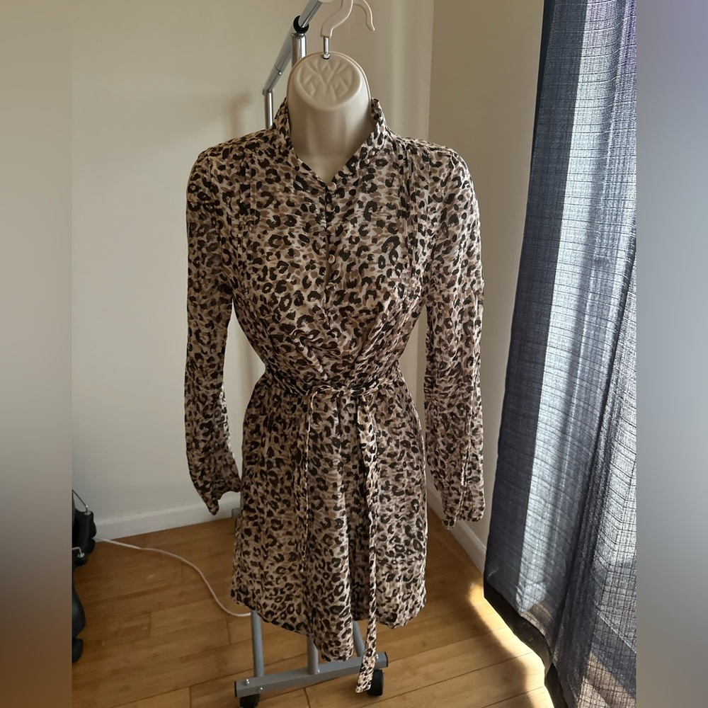 Kookai cheetah dress, lightweight cotton
